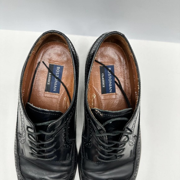 Bostonian Classics Oxford Black Leather Wingtip Brogue Lace Up Shoes Size 10M - Picture 5 of 13